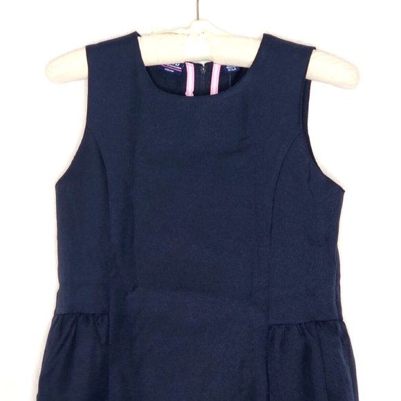 IZOD School Uniform Jumper Dress NWT Large 12 / 14 Regular Navy Blue - Picture 2 of 6